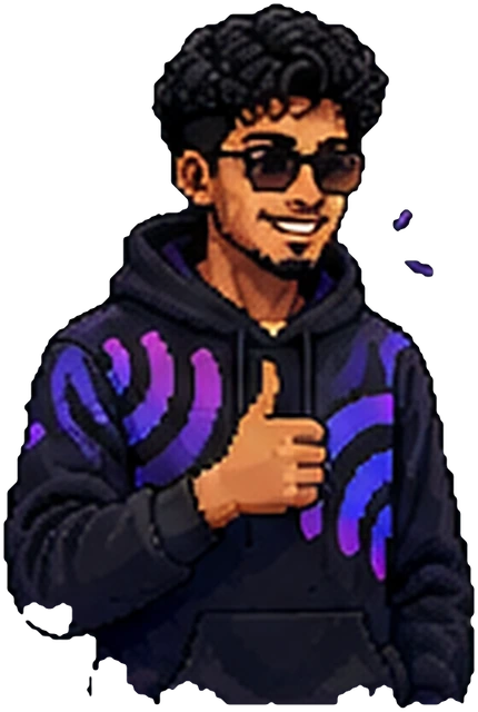 Pixel-art illustration of me giving a thumbs up